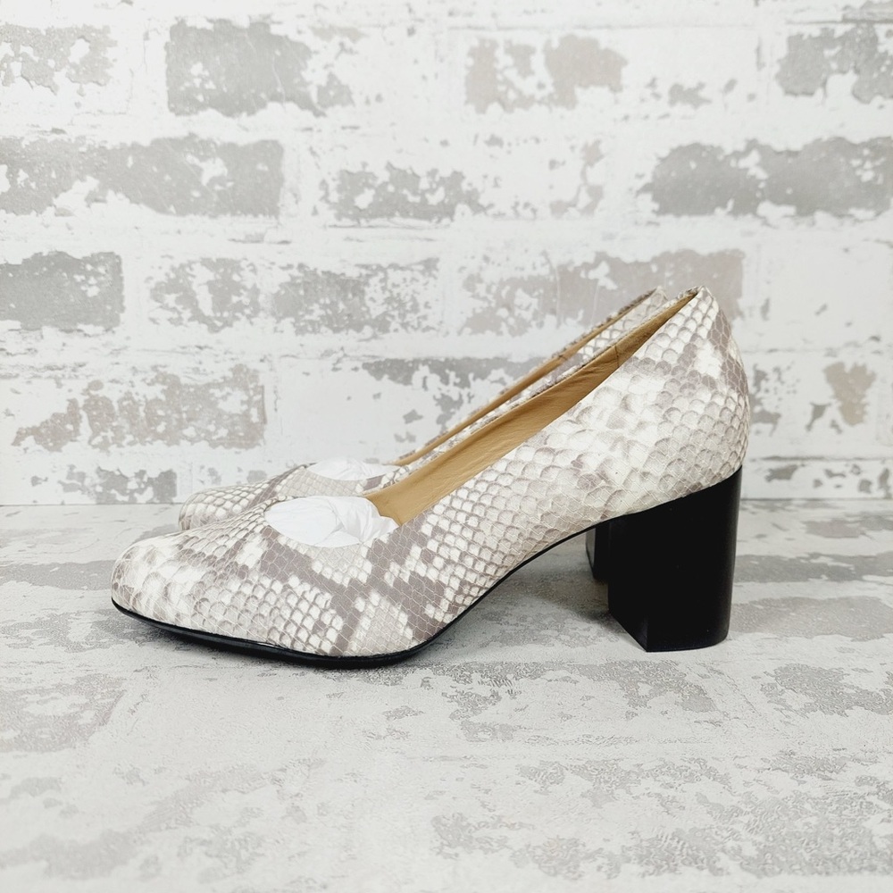 NEW Marc Joseph New York Snakeskin Leather Midtown Slip-on Pumps K815